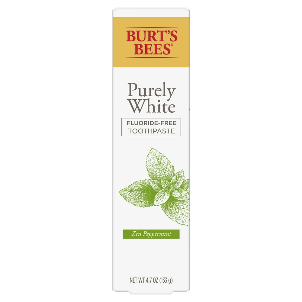 Burt's Bees Toothpaste, Fluoride Free, Purely White, Zen Peppermint, 4.