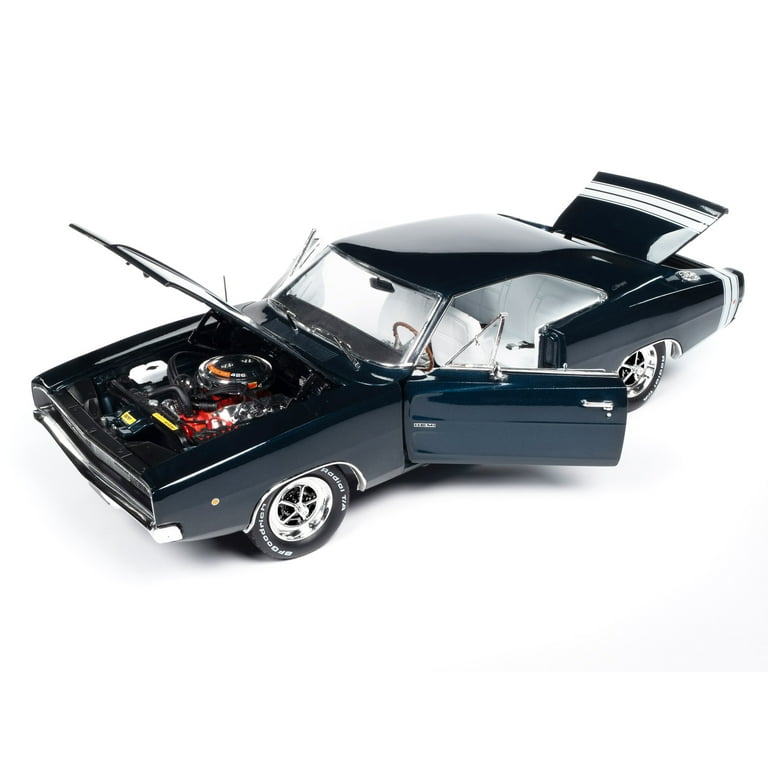 1968 Dodge Charger R/T Dark Blue Met w/White Interior & Stripe