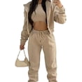 thumbnail image 2 of Conjunto de pantalones de chándal para mujer, trajes de 3 piezas para mujer, conjunto casual, conjunto deportivo con capucha, 2 of 5