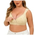 thumbnail image 3 of UngA Bras for Older Women No Underwire Front Button Closure Bras Older Women No Underwire Comfort Front Snaps Front Closing Bra Beige,42/95, 3 of 7