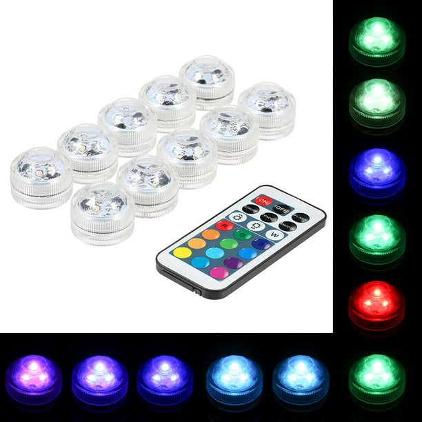 Mini LEDs RGB Submersible Light Colorful Lamp Underwater Candle Light ...
