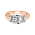 thumbnail image 4 of IGI Certified 4 Carat Oval Shape Lab Grown Diamond Engagement Ring | 14K Rose Gold | Lauren Three stone Emerald Shape Side Lab Diamond Ring | FG-VS1-VS2 Quality Friendly Diamonds, 4 of 6