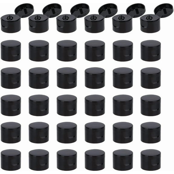 36Pcs 24/410 Black Flip Top Dispensing Cap Replacement Bottles Caps Reusable Plastic Bottle Cap Flip Top Lids