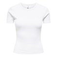 thumbnail image 1 of ONLY Camiseta de mujer - ONLVAL LIFE O-NECK TOP, cuello redondo, algodón, liso Blanco L (Large), 1 of 7