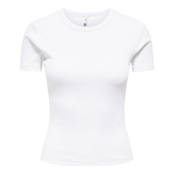 ONLY Camiseta de mujer - ONLVAL LIFE O-NECK TOP, cuello redondo, algodón, liso Blanco XL (X-Large)