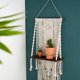 thumbnail image 5 of Estante de pared de tapiz Estante de pared bohemio, macramé, cuerda tejida a mano, decoración de pared, decoración artística, libros, jarrón, exhibición, dormitorio, baño, flor Fanmusic Estante de pared de tapiz, 5 of 7