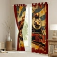 thumbnail image 3 of Castle Fairy Teens Vintage Railway Train Black Out Curtains,Abstract Retro Curtains Pack of 2 (42x63 Each),Transportation Railway Railroad Bedroom Curtains,Lightweight Room Decor, 3 of 6