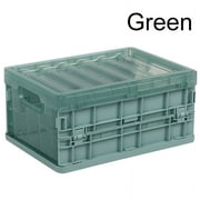 Foldable Plastic Storage Container Basket With Lid, Thickened Student Organizer Box, Simple Plastic Box, Storage Boxes Used for Wardrobe/Clothing/Books