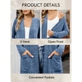 thumbnail image 6 of Chiclily Women's Open Front Cardigan Shirt Loose Thin Knit Long Sleeve Lightweight Coat for Fall with Pockets, Blue Size XL, 6 of 8
