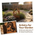 thumbnail image 4 of Rusty Metal Garden Stake, 2D 14.18 inches Garden Column Rust Steel Statue, Modern Garden Sculpture, Metal Patio Landscape Decor, Art Column for Lawn, Porch, Backyard Decoration, Style I, 4 of 9