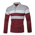 thumbnail image 3 of Vedolay Men's Fashion Polo Shirts Slim-Fit Long Sleeve Polo Shirts Red,3XL, 3 of 4