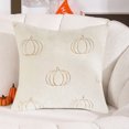 thumbnail image 3 of Halloween Throw Pillowcase Pumpkin Pattern Soft Faux Rabbit Fur Solid Color Square Shape Bedroom Living Room Sofa Decoration Pillowcase Pillow Cover, 3 of 8