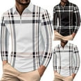 thumbnail image 5 of Men's Polo Shirts Male Striped Lapel Long Sleeve Polo Shirts Casual Holiday Shirts Tops Shirts For Men, 5 of 5