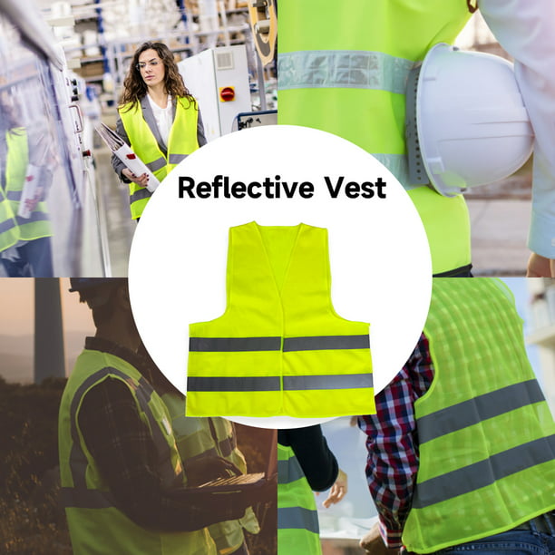 Abody Reflective Vest High Visibility Breathable Work Safety Reflective  Cloth Yellow for Night Running Road Construction Site 