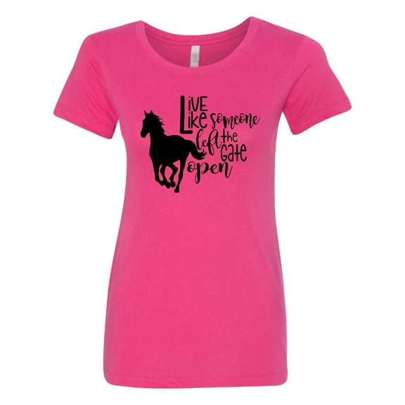 Inktastic Live Like Someone Left the Gate Open Horse Silhouette Women's T-Shirt