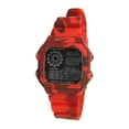 thumbnail image 3 of Reloj digital multifunción moda cuadrado luminoso impermeable deportes al aire libre cronógrafo reloj camuflaje rojo, 3 of 14