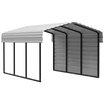 Arrow 10 x 15 x 7 ft Eggshell Carport With 1 Side Wall Kit