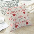 thumbnail image 4 of Housses de Coussin de la Saint-Valentin 18x18 Ensemble de 2, J'aime les Cœurs Rouges Coussins en Lin Anniversaire Mariage Décorations de la Saint-Valentin pour Maison Canapé Extérieur, 4 of 5