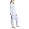 thumbnail image 2 of Hanes Women's Midnights Pajama Set, Long Sleeve Top and Jogger Lounge Pants, Blue/Floral, M, 2 of 7