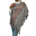 thumbnail image 3 of Poncho Shawl, Duoif Womens Color Frayed Pullover Fringed Shawl Sweater Cape Fashion Coat Shawl Wraps for Women Grey S, 3 of 8