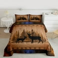 thumbnail image 3 of Homewish Wild Animal Deer Bedding Comforter Set,Safari Bear Paws Twin Comforter Sets,Black Tan Bedding Set For Boys Kids,Ultra Soft Home Decor Reversible,2 Pieces, 3 of 9