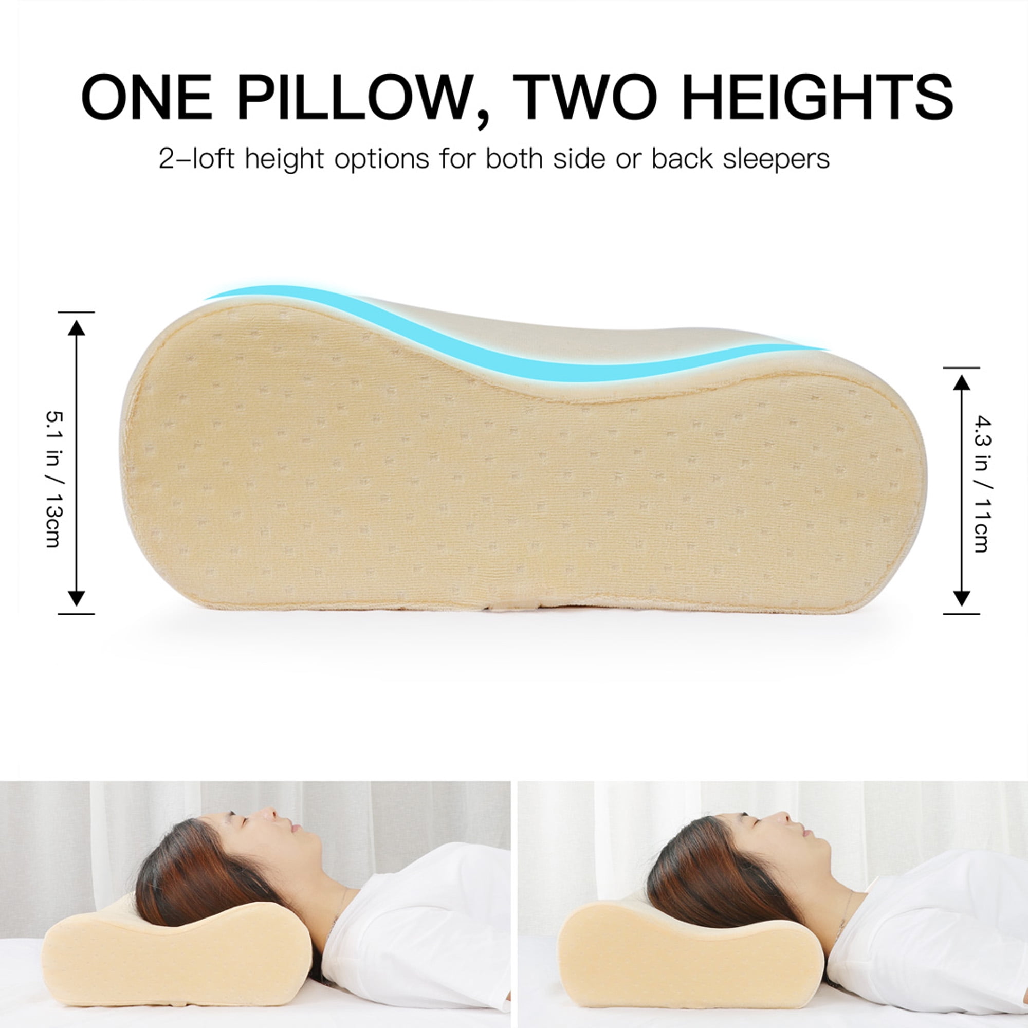 4 X Luxury Bamboo Pillow Queen Memory Foam Fabric Fibre Care Contour 60 X 40cm