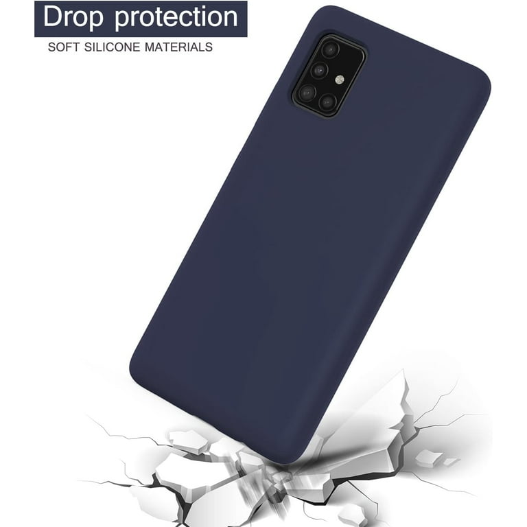 Galaxy A51 5G Case, Samsung A51 5G Case Liquid Silicone Case Dual Layer  Hybrid Hard PC Soft Silicone Gel Rubber Bumper Slim Shockproof Protective Phone  Case for Samsung Galaxy A51 5G,Night Blue -