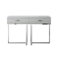 thumbnail image 3 of Posh Living Mano 2-Drawers Stainless Steel Base Console Table Light Gray/Chrome, 3 of 10