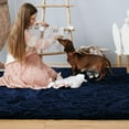 thumbnail image 4 of IR Imperial Rooms Shaggy Rug 2x3ft for Entryway/Entrance  Anti-Slip Fluffy Area Rug Shaggy Navy Blue, 4 of 11