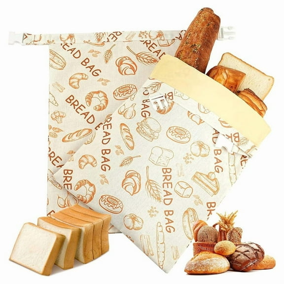Reusable Beeswax Bread Bags(2 Pack), Beeswax Bags for Sourdough/Homemade Bread, Natural Cotton Bees Wax Bag,2pack x Beeswax Bread Bags