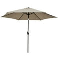 thumbnail image 4 of Gymax 9 ft Outdoor Patio Market Table Umbrella Garden Yard w/ Crank 6 Ribsb Tan, 4 of 7