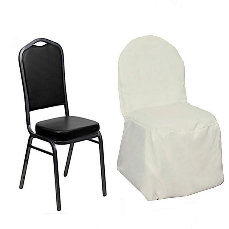 BalsaCircle 100 Black Solid Polyester Banquet Chair Covers Slipcovers Party  Linens 