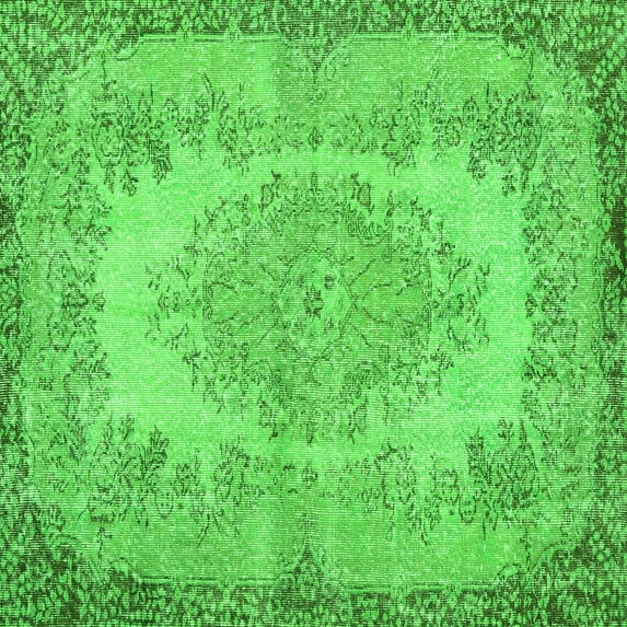 Ahgly Company Indoor Square Persian Green Traditional Area Rugs, 7' Square