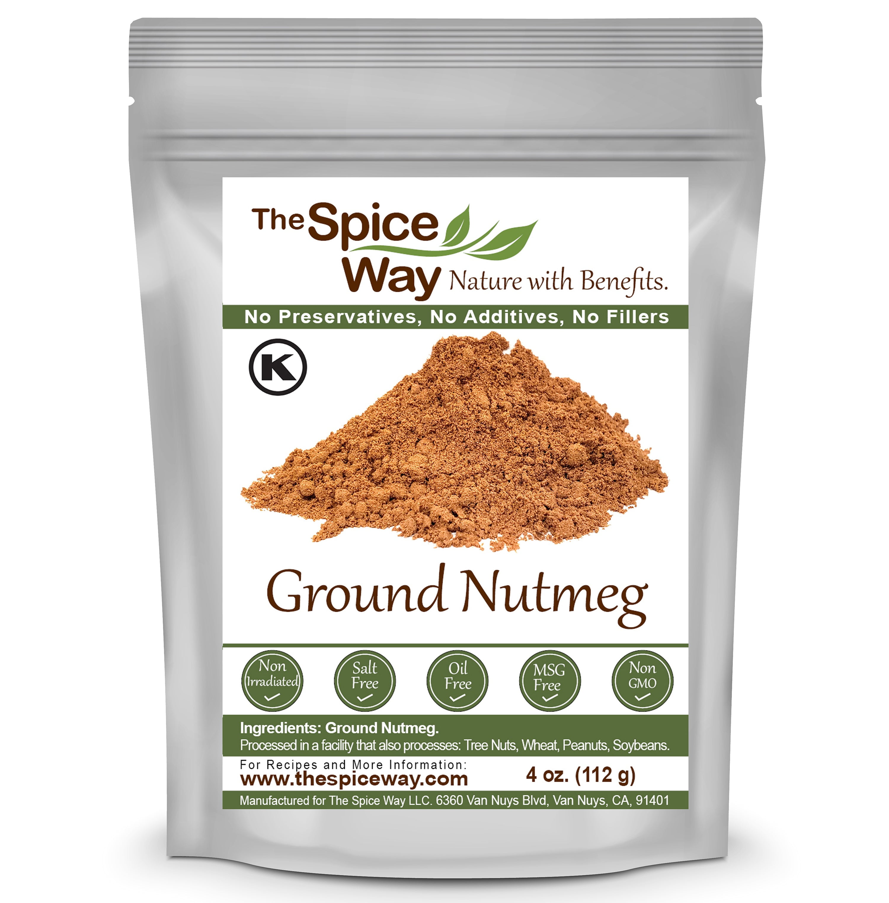 The Spice Way Ground Nutmeg - Middle Eastern, and Asian Spice Blend – All Natural – 4 Oz