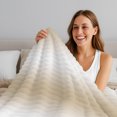 Beige Gradient Throw Blanket for Couch Countryside Farmhouse Abstract ...