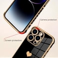 thumbnail image 2 of for iPhone 14 Pro Max Case Love Heart Plating Electroplate Luxury Elegant Camera Protector Soft TPU Shockproof Protective Corner Back Cover Designed for iPhone 14 Pro Max Case -Black, 2 of 6