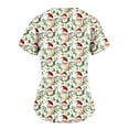 thumbnail image 5 of Titcea Christmas Scrub Tops Women Santa Claus Snowman Printed Short Sleeved V Neck Nursing Uniforms with Pockets Loose Comfort Scrub Tops, 5 of 5