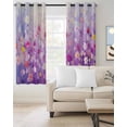 thumbnail image 2 of Purple Spring Floral Blackout Curtains 45 Inches Long for Bedroom, Summer Daisy Botanical Oil Painting Thermal Insulated Room Darkening Black Out Window Curtain Panels Grommet Drapes for Living Room, 2 of 8