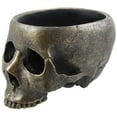 thumbnail image 2 of Day Of The Dead Skull Bowl Container Figurine 6.5"Long Skeleton Head Planter, 2 of 6