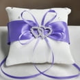 thumbnail image 2 of kjfeif Wedding Ring Pillow, 3.9 Inch White Wedding Ring Pillow with Ribbon, Rhinestones Hollow Double Heart Shaped Bridal Ring Pillow Ring Cushion for Wedding Party Decoration Supplies, 2 of 5