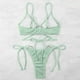 thumbnail image 2 of Gibobby Conjunto de Traje de Baño para Mujer Conjunto de bikini con cordones para mujer Traje de baño dividido de dos piezas con cordones de color sólido(Verde,M), 2 of 5