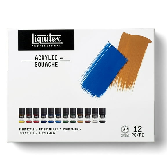 Liquitex Professional Acrylic Gouache Set, 12-Colors, 22ml, Essential