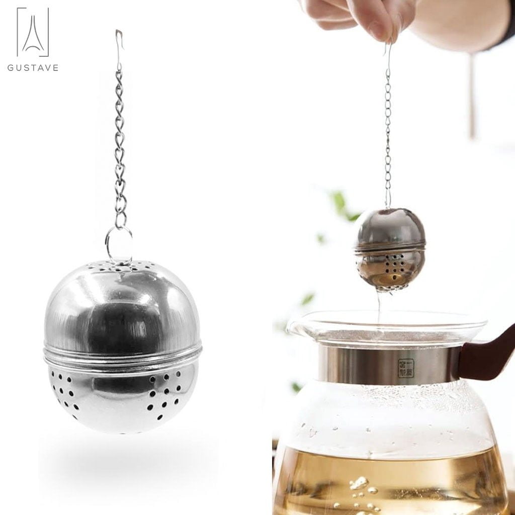 Stainless Steel Tea Ball Infuser With Chain - Fine Mesh For Loose Leaf Tea & Cooking Seasonings
