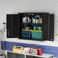 thumbnail image 3 of Ktaxon Wall Mounted Metal Garage Storage Cabinet with Lock, Adjustable Shelf Steel Tool Organizer, Floating Upper Wall Cabinet, 30 x 12 x 28, Black, 3 of 7