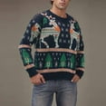 thumbnail image 2 of TFEOQRY Men's Christmas Pattern Sweater Crewneck Long Sleeve Knitted Pullover Fall Winter Holiday Tops Blue, 2 of 5
