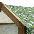 thumbnail image 5 of Tree Pet House, Macro Palm Leaves on Minimalist Striped Geometric Botany Print, Outdoor & Indoor Portable Dog Kennel with Pillow and Cover, 5 Sizes, Hunter Green Black White, by Ambesonne, 5 of 5