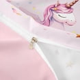 thumbnail image 4 of Metsweet Cute Unicorn Twin Duvet Cover, Dreamy Animal Horse Twin Bedding, Pink Yellow White,Pink Reversible,2pcs,1 Duvet Cover and 1 Pillowcase, 4 of 6