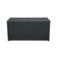 thumbnail image 2 of 113gal 430L Outdoor Garden Plastic Storage Deck Box Chest Tools Cushions Toys Lockable Seat Waterproof, Black, 2 of 10