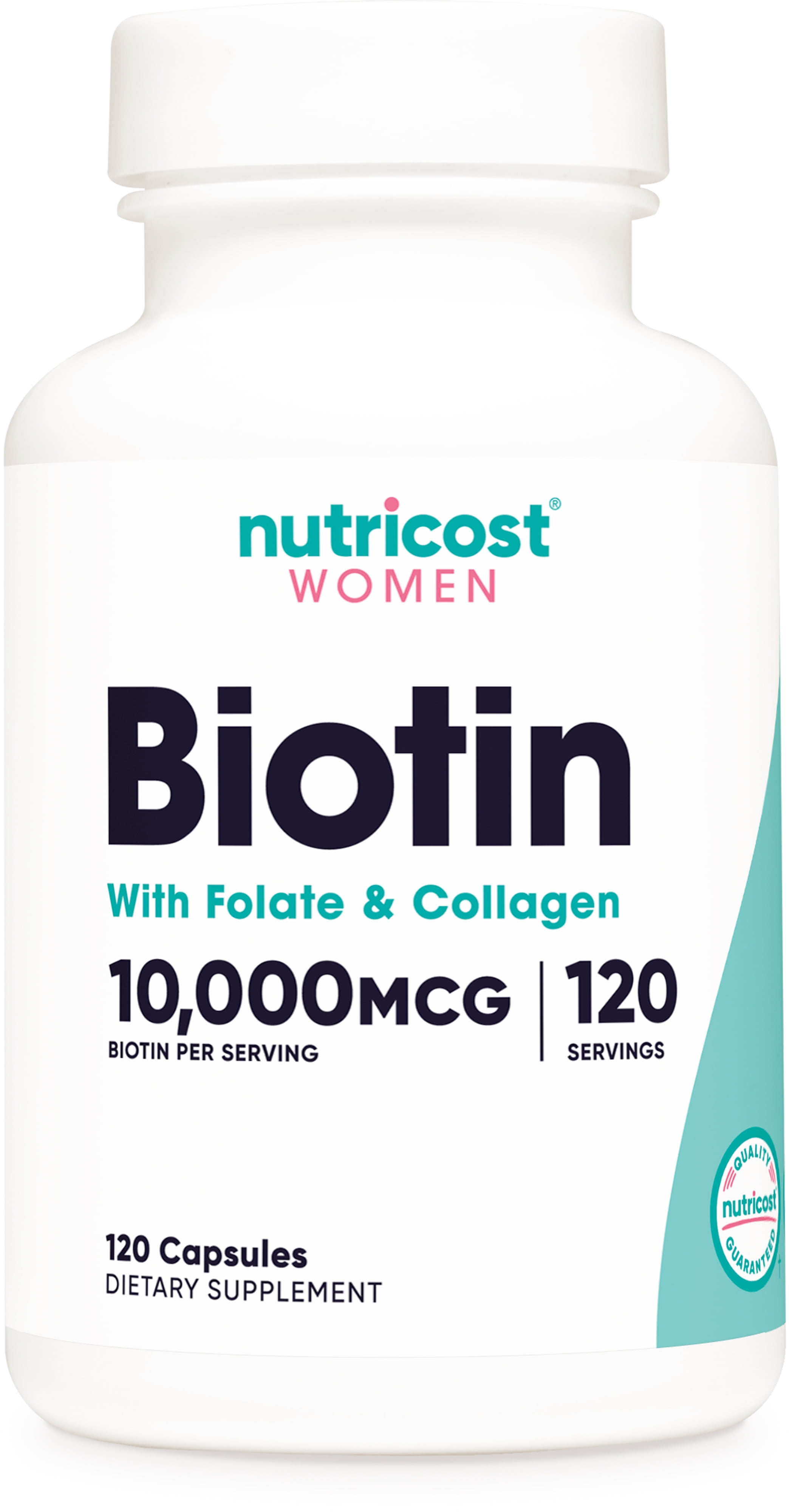Nutricost Biotin for Women 10,000mcg 120 Capsules, with Folate