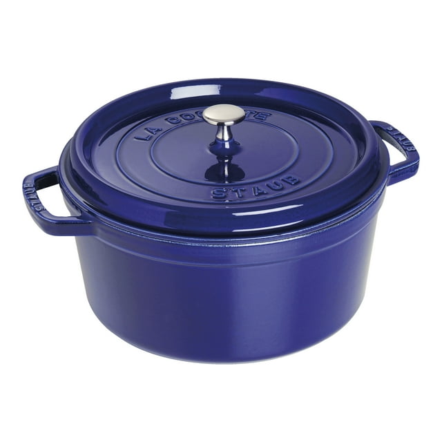 STAUB La Cocotte 6.75 L Cast Iron Round Cocotte, Dark-Blue (Visual Imperfections - B STOCK)